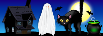 Clip Art of feared Halloween counterparts, including the black cat